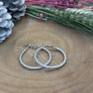 Silver ışıltı halka küpe