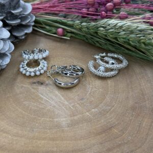 Silver inci set küpe