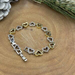 Gold-Silver Kalp bileklik