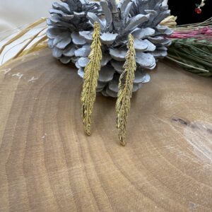 Gold uzun yaprak küpe